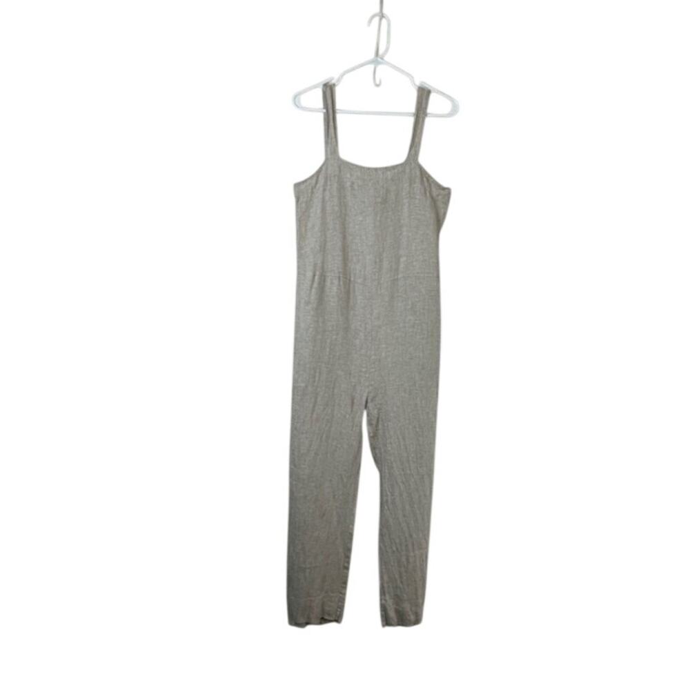 Quince-100% European Linen Square Neck Jumpsuit in Flax SZ(S)